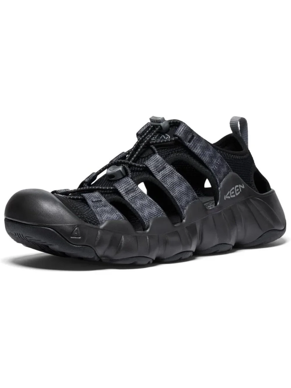 Men's Black Steel Grey Hyper port Closed Toe Breathable Easy On Sandal Shoes